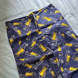Vintage 1970’s Mr. Peanut Print Flare Pants Drawstring Waist